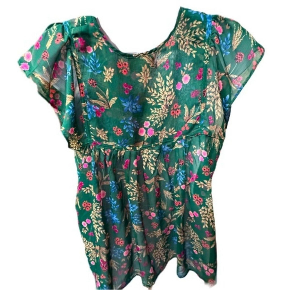 Everly Floral Ruffled Top Size Medium - Picture 4 of 8